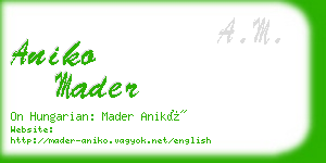 aniko mader business card